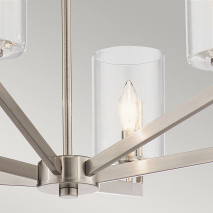 Quintiesse - Luster na stalku NYE 6xE14/40W/230V prečnika 71,1 cm mat hrom