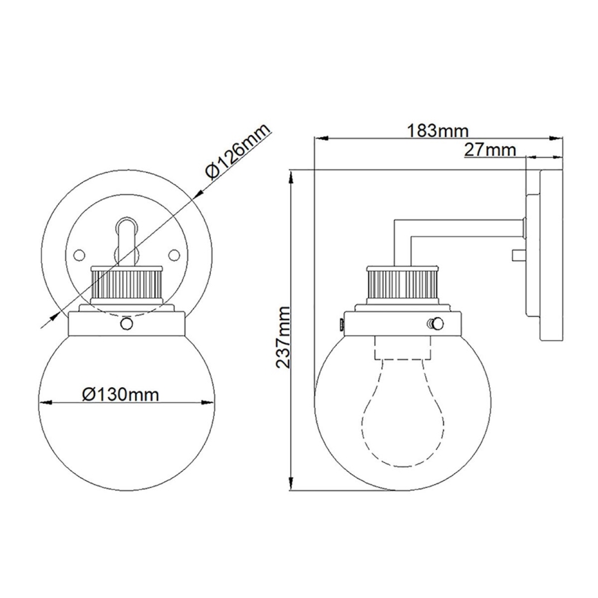 Quintiesse - Kupatilsko zidno svetlo POPPY 1xE27/60W/230V IP44 sjajni hrom