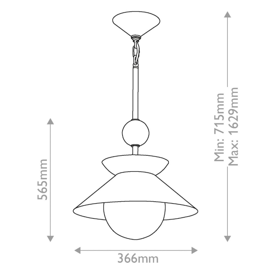 Quintiesse - Luster na šipci SAUCER M 1xE27/40W/230V prečnik 36,6 cm, u zlatnoj boji