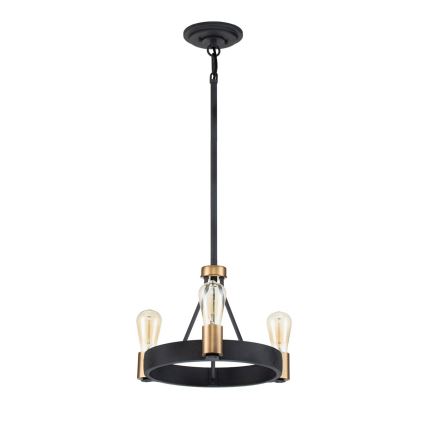 Quintiesse - Luster na stalku SILAS 3xE27/60W/230V prečnik 42,2 cm crna/zlatna