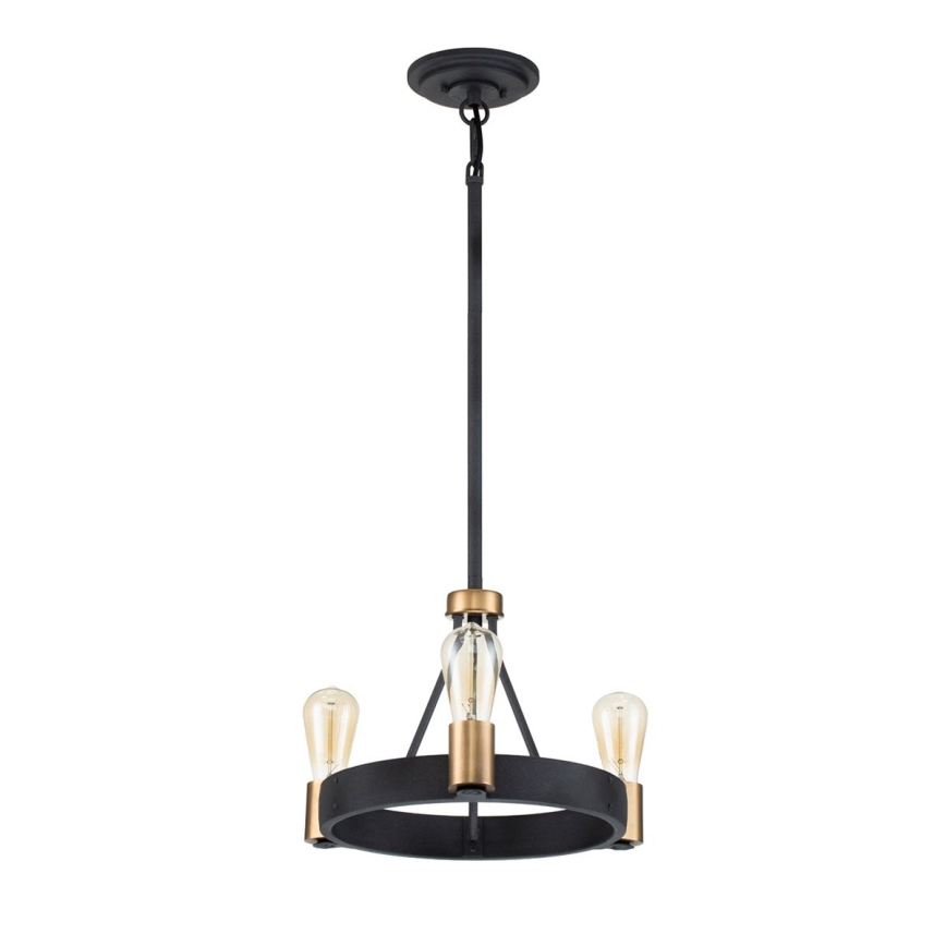 Quintiesse - Luster na stalku SILAS 3xE27/60W/230V prečnik 42,2 cm crna/zlatna