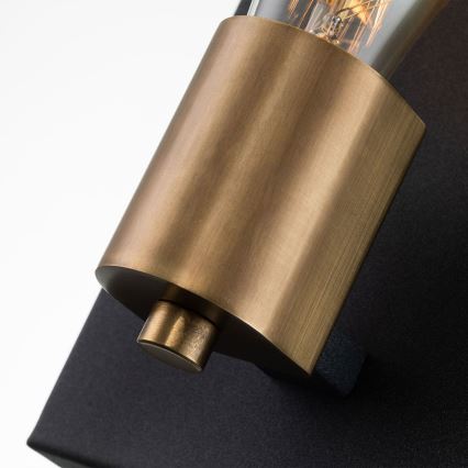 Quintiesse - Zidna svetiljka SILAS 1xE27/60W/230V crna/zlatna