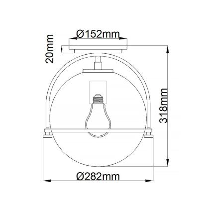 Quintiesse - Plafonsko svetlo SOMERSET 1xE27/60W/230V prečnik 28,2 cm mat hrom
