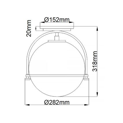 Quintiesse - Plafonska svetiljka SOMERSET, 1xE27/60W/230V, prečnik 28,2 cm, crna