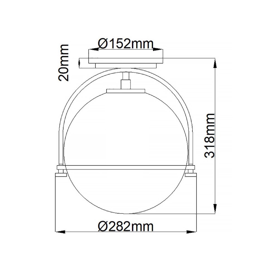 Quintiesse - Plafonska svetiljka SOMERSET, 1xE27/60W/230V, prečnik 28,2 cm, crna
