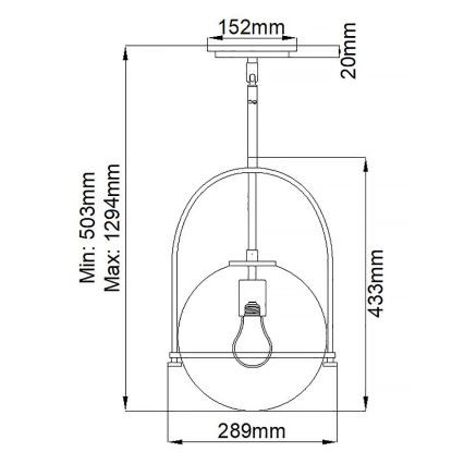 Quintiesse - Luster na štapu SOMERSET 1xE27/60W/230V Ø 28,9 cm bronza