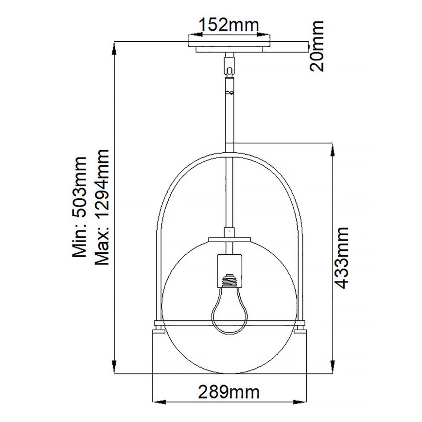 Quintiesse - Luster na štapu SOMERSET 1xE27/60W/230V Ø 28,9 cm bronza