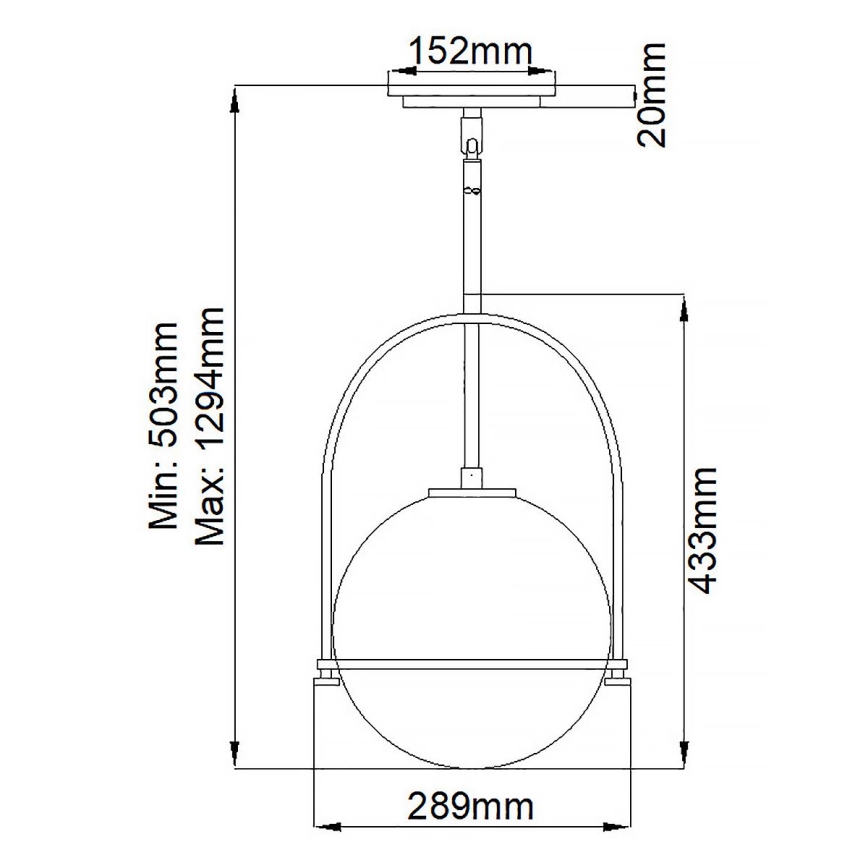 Quintiesse - Luster na štangu SOMERSET 1xE27/60W/230V, prečnik 28,9 cm, bronzan