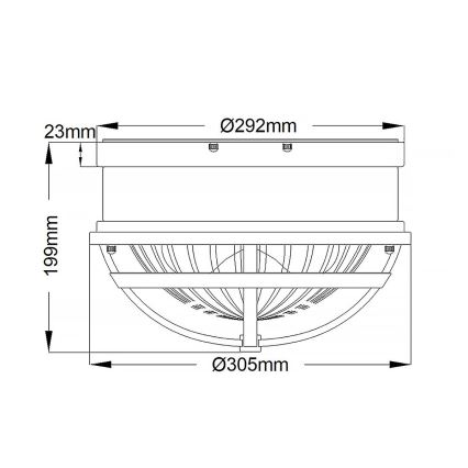 Quintiesse - Plafonska lampa TOLLIS 2xE27/40W/230V prečnik 30,5 cm zlatna