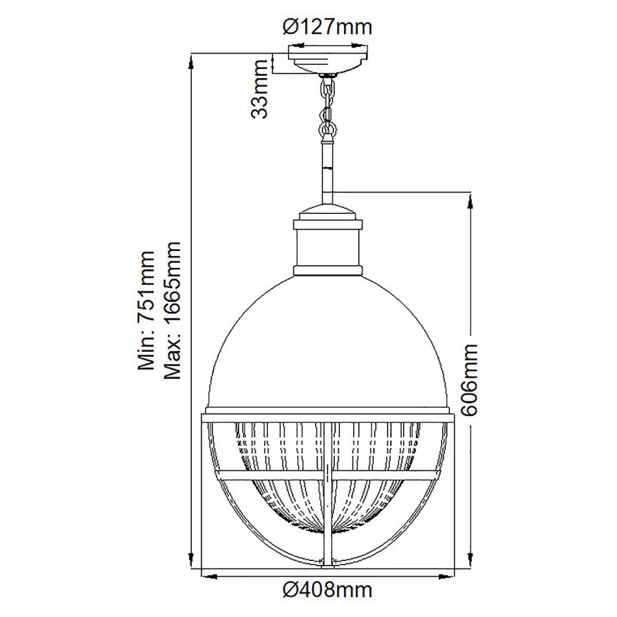 Quintiesse - Luster na šipci TOLLIS 1xE27/40W/230V Ø 40,8 cm matni hrom