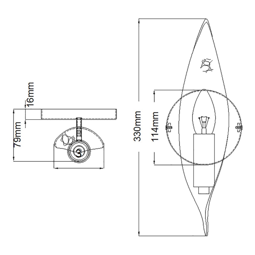 Quintiesse - Zidna svetiljka WILLOW 1xE14/40W/230V zlatna/crna