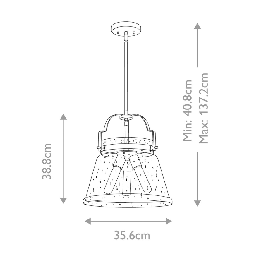 Quintiesse - Luster na šipci WIMBERLEY 3xE27/60W/230V prečnik 35,6 cm zlatna