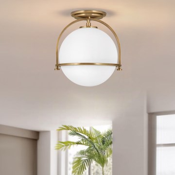 Quintiesse - Stropna plafonjera SOMERSET 1xE27/60W/230V, prečnik 28,2 cm, zlatna