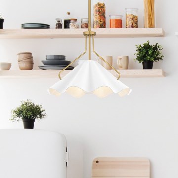 Quoizel - Luster na šipci MEJIA 1xE27/60W/230V prečnik 35,6 cm mesing