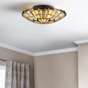 Quoizel - Plafonska svetiljka Tiffany REED 2xE27/60W/230V prečnika 42 cm