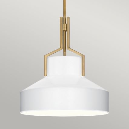 Quoizel - Luster na šipci BRECKEN 2xE27/60W/230V zlatna/bela