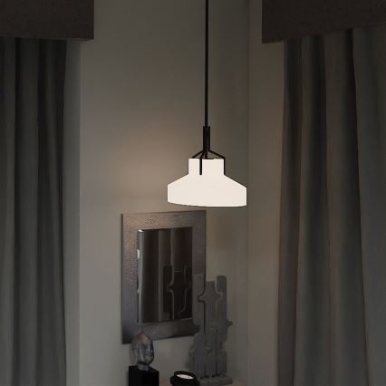 Quoizel - Luster na šipci BRECKEN 2xE27/60W/230V crna/dekor mermera