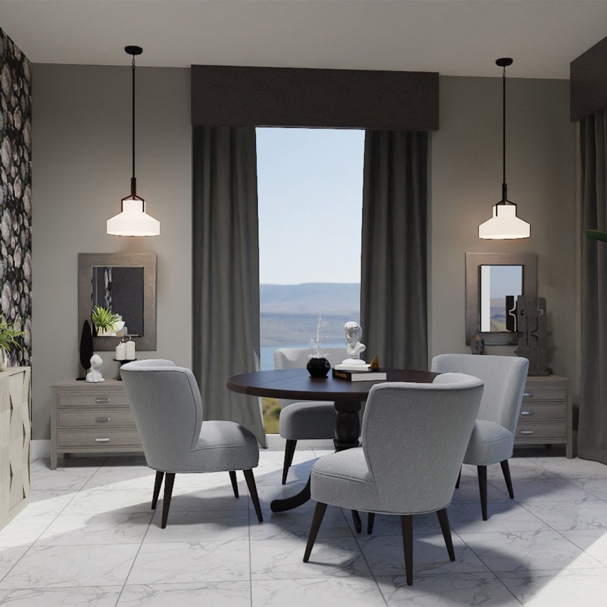 Quoizel - Luster na šipci BRECKEN 2xE27/60W/230V crna/dekor mermera