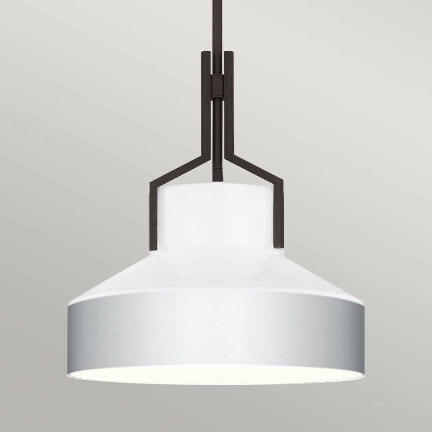 Quoizel - Luster na štapu BRECKEN 2xE27/60W/230V crna/bela
