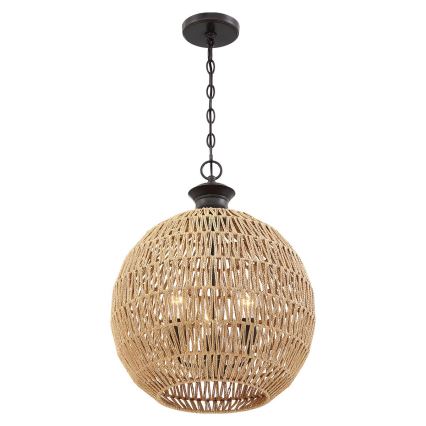 Quoizel - Luster na lancu CASABLANCA 3xE27/60W/230V braon