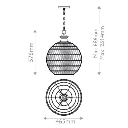 Quoizel - Luster na lancu CASABLANCA 3xE27/60W/230V braon