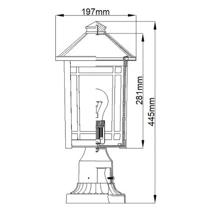 Quoizel - Spoljašnja lampa CEDAR POINT 1xE27/60W/230V IP44