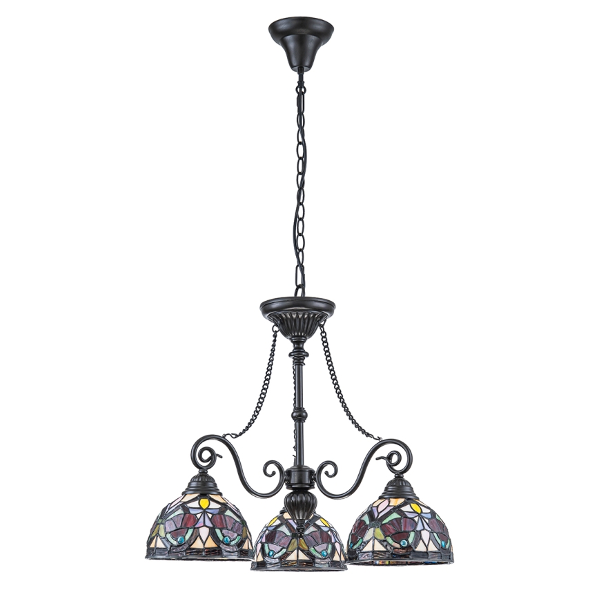 Quoizel - Tiffany luster na lancu LARISSA 3xE27/60W/230V, prečnik 63,6 cm