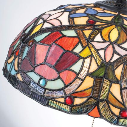 Quoizel - Luster na lancu Tiffany LARISSA 3xE27/60W/230V, prečnik 38,5 cm