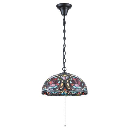 Quoizel - Luster na lancu Tiffany LARISSA 3xE27/60W/230V, prečnik 38,5 cm