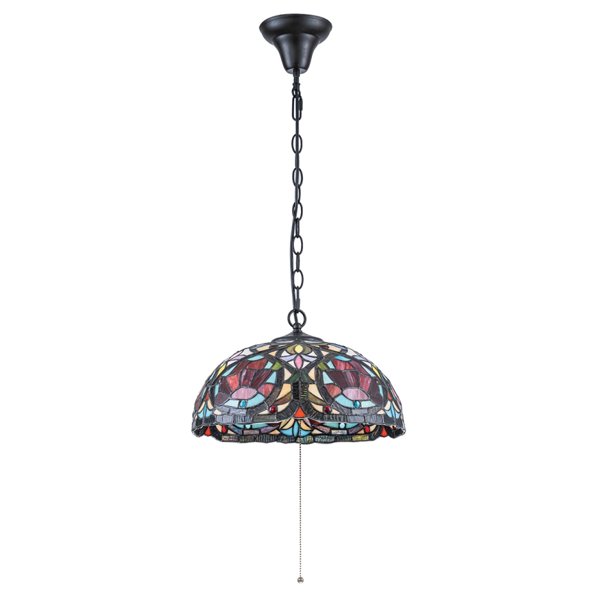 Quoizel - Luster na lancu Tiffany LARISSA 3xE27/60W/230V, prečnik 38,5 cm