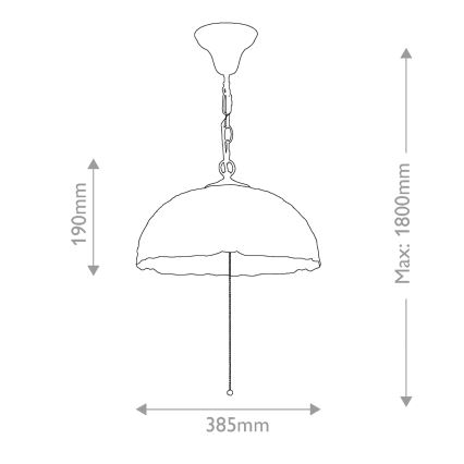 Quoizel - Luster na lancu Tiffany LARISSA 3xE27/60W/230V, prečnik 38,5 cm
