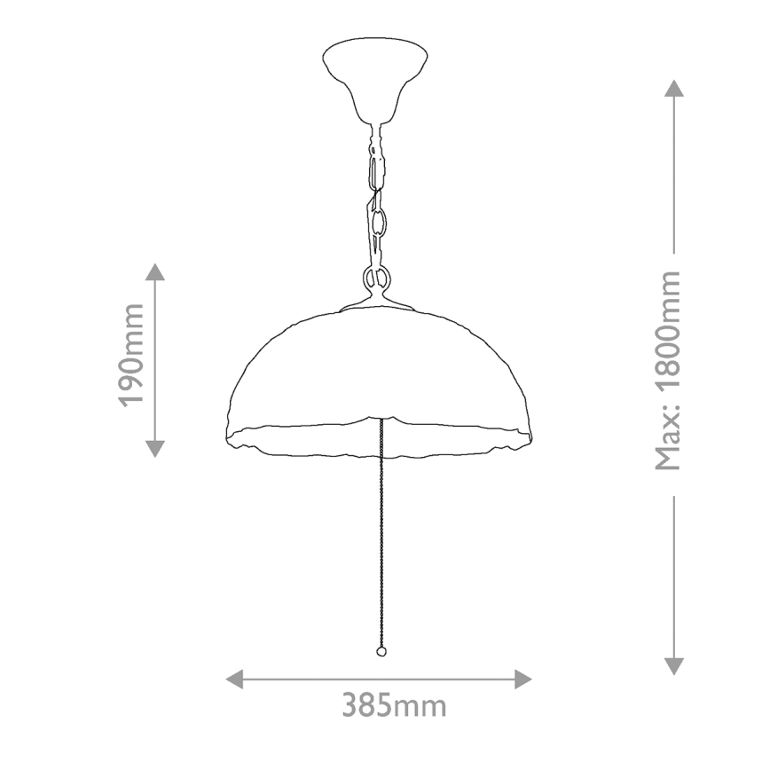 Quoizel - Luster na lancu Tiffany LARISSA 3xE27/60W/230V, prečnik 38,5 cm