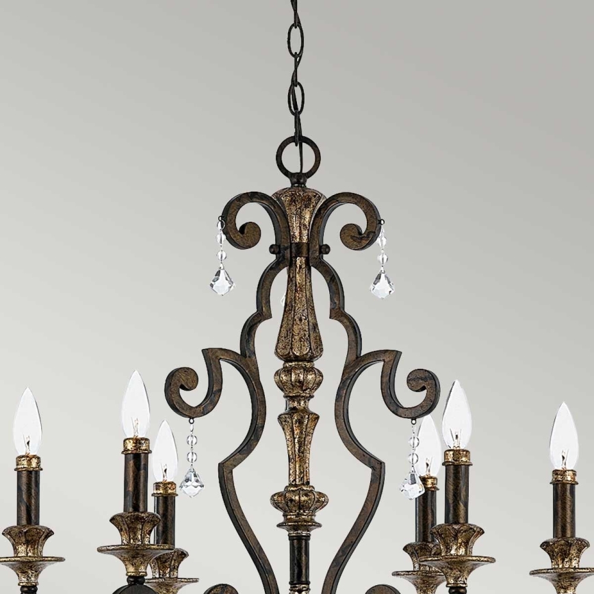Quoizel - Luster na lancu MARQUETTE 6xE14/60W/230V bronza