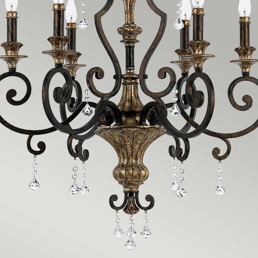 Quoizel - Luster na lancu MARQUETTE 6xE14/60W/230V bronza