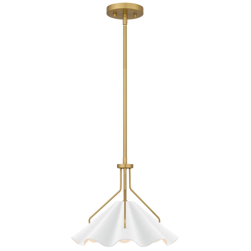 Quoizel - Luster na šipci MEJIA 1xE27/60W/230V prečnik 35,6 cm mesing
