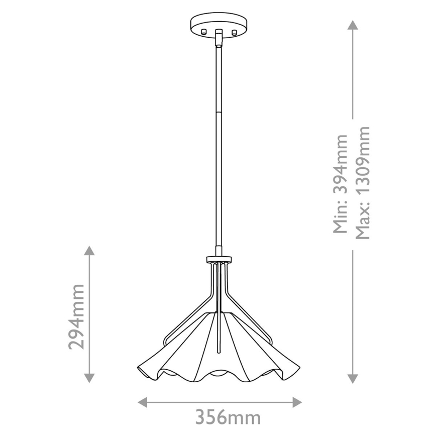 Quoizel - Luster na šipci MEJIA 1xE27/60W/230V prečnik 35,6 cm mesing