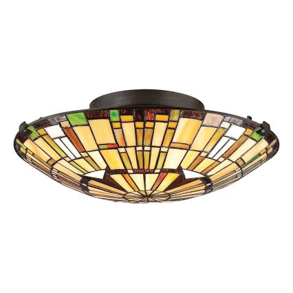 Quoizel - Plafonska svetiljka Tiffany REED 2xE27/60W/230V prečnika 42 cm