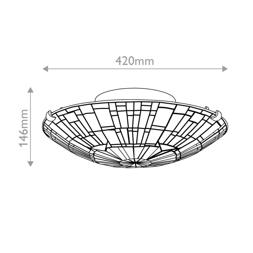 Quoizel - Plafonska svetiljka Tiffany REED 2xE27/60W/230V prečnika 42 cm