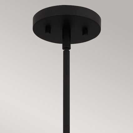 Quoizel - Luster na šipci ROYER 1xE27/60W/230V Ø 30,2 cm proziran/crna/bež