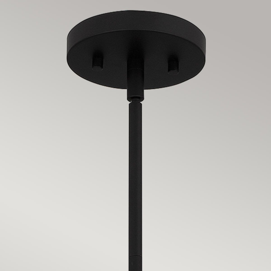 Quoizel - Luster na šipci ROYER 1xE27/60W/230V Ø 30,2 cm proziran/crna/bež