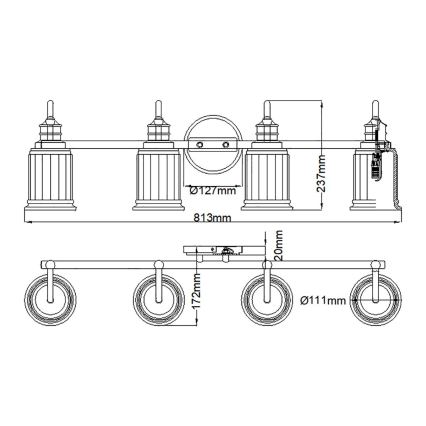 Quoizel - LED zidno svetlo za kupatilo SWELL 4xG9/3W/230V IP44 sjajni hrom