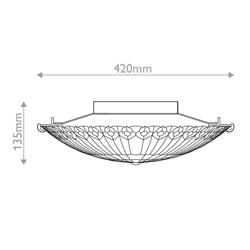Quoizel - Plafonska lampa Tiffany WATKINS 2xE27/60W/230V prečnik 42 cm