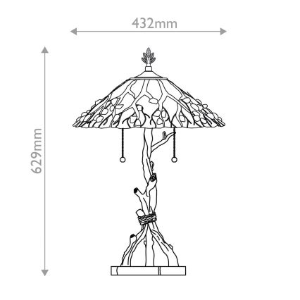 Quoizel - Stona lampa Tiffany WHISPERING 2xE27/60W/230V