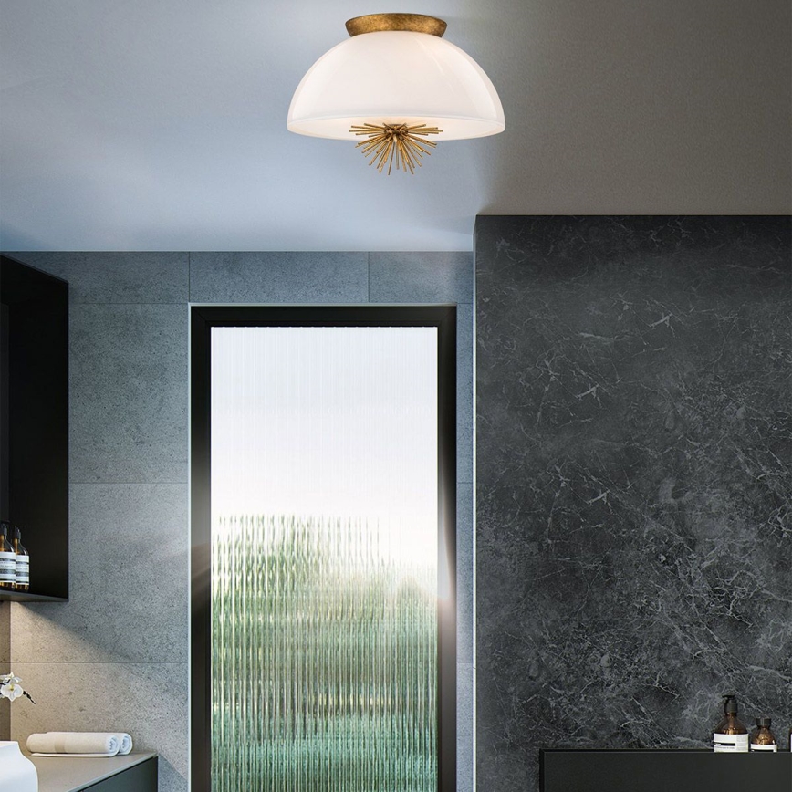 Quoizel - Luster na stalku STARING 3xE14/40W/230V prečnik 45,7 cm zlatna/patina/bela