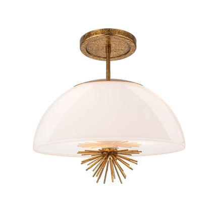 Quoizel - Luster na stalku STARING 3xE14/40W/230V prečnik 45,7 cm zlatna/patina/bela