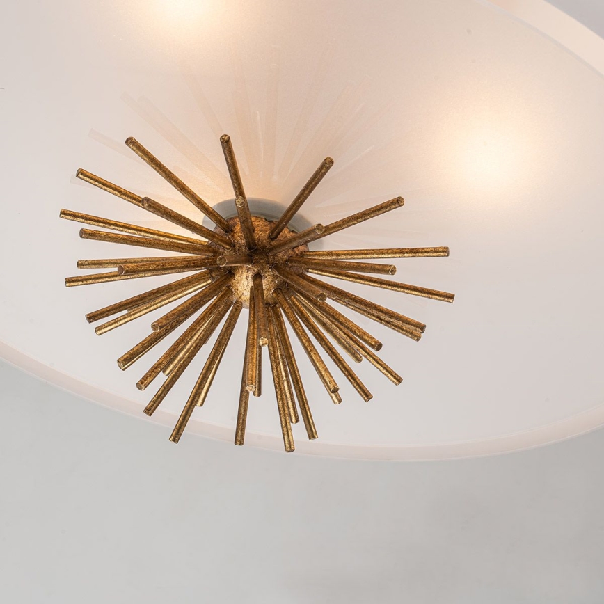 Quoizel - Luster na stalku STARING 3xE14/40W/230V prečnik 45,7 cm zlatna/patina/bela