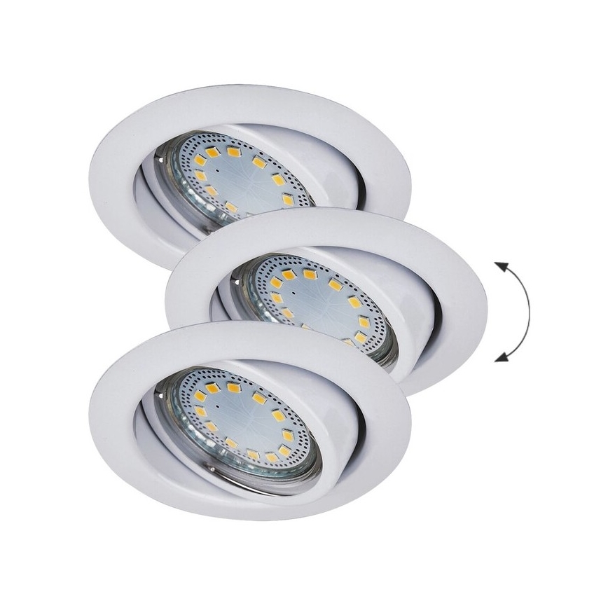 Rabalux - Komplet 3x LED ugradnih plafonskih svetiljki 1xGU10/3W/230V IP40