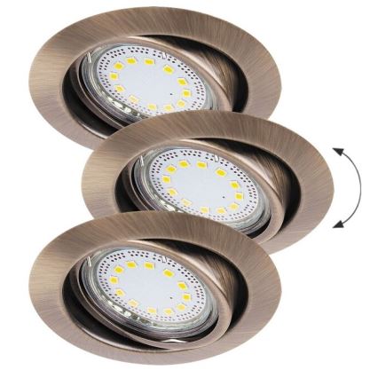Rabalux - KOMPLET 3x LED ugradna stropna svetla 3x GU10/3W/230V IP40