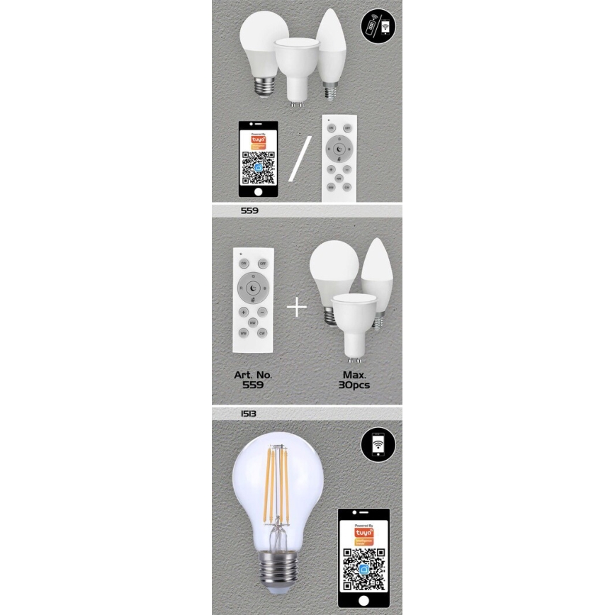 Rabalux - LED RGB prigušiva sijalica C37 E14/5W/230V Wi-Fi 3000-6500K