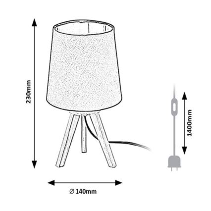 Rabalux - Stona lampa 1xE14/25W/230V crna
